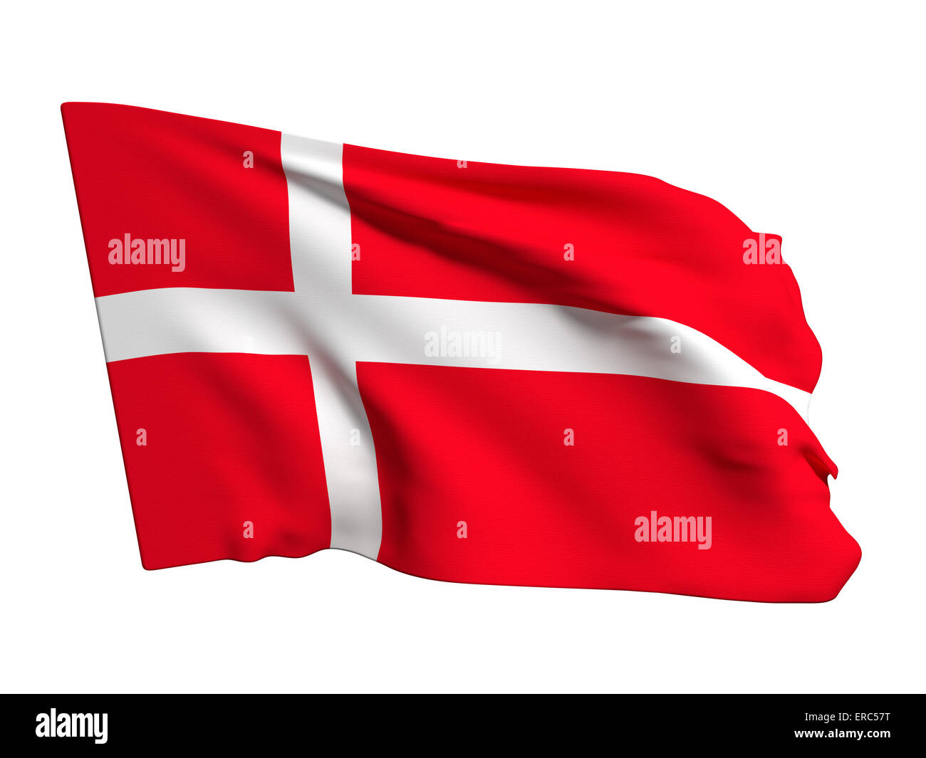 3d rendering of a Denmark flag on a white background Stock Photo - Alamy