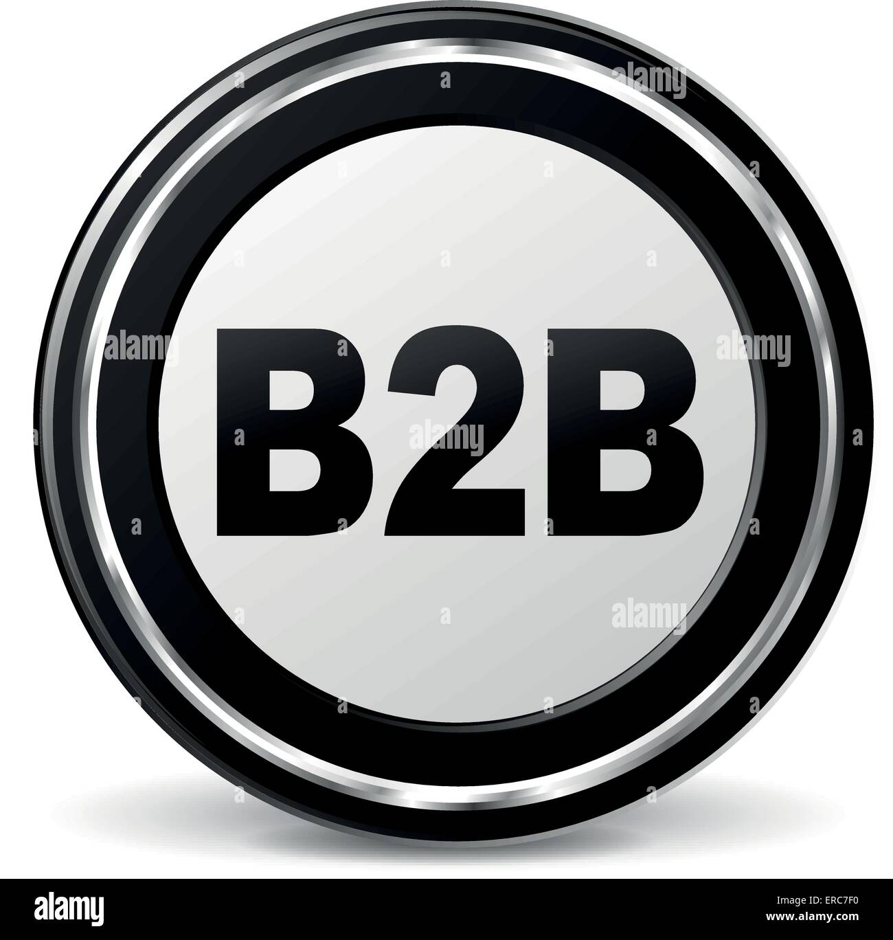 Vector illustration of black and chrome b2b icon Stock Vector Image ...