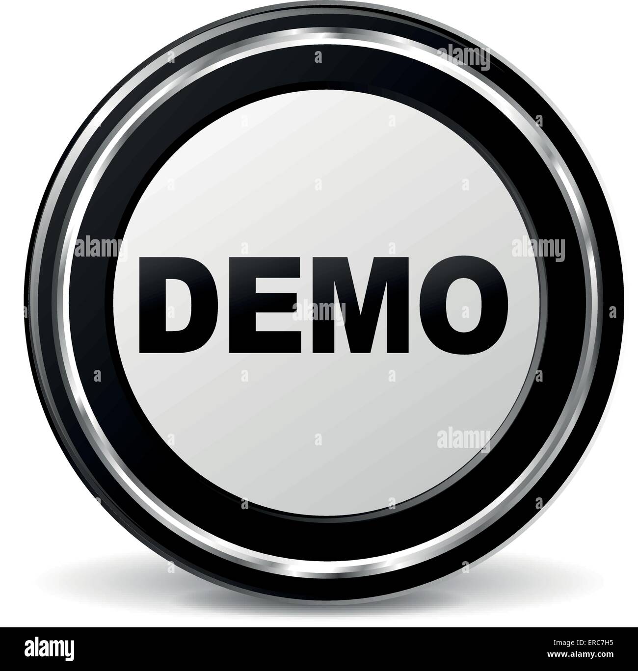 Vector illustration of black and chrome demo icon Stock Vector Image ...