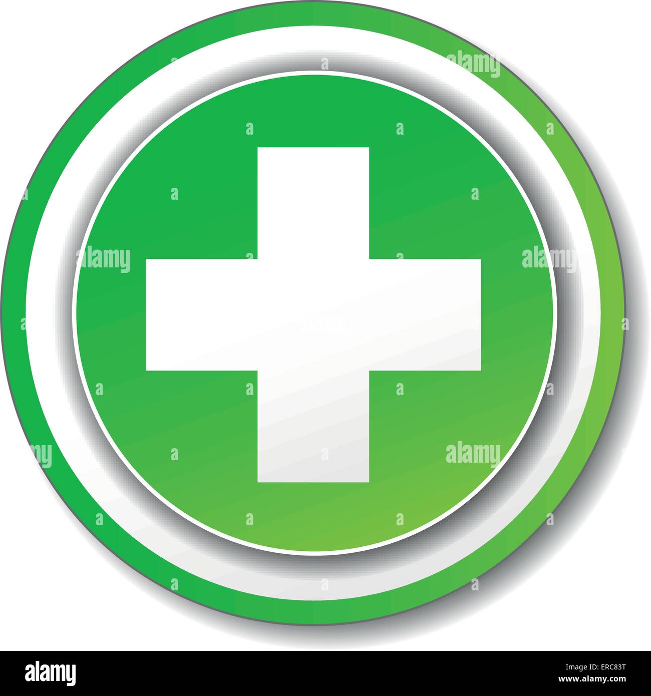Vector green cross icon on white background Stock Vector Image & Art