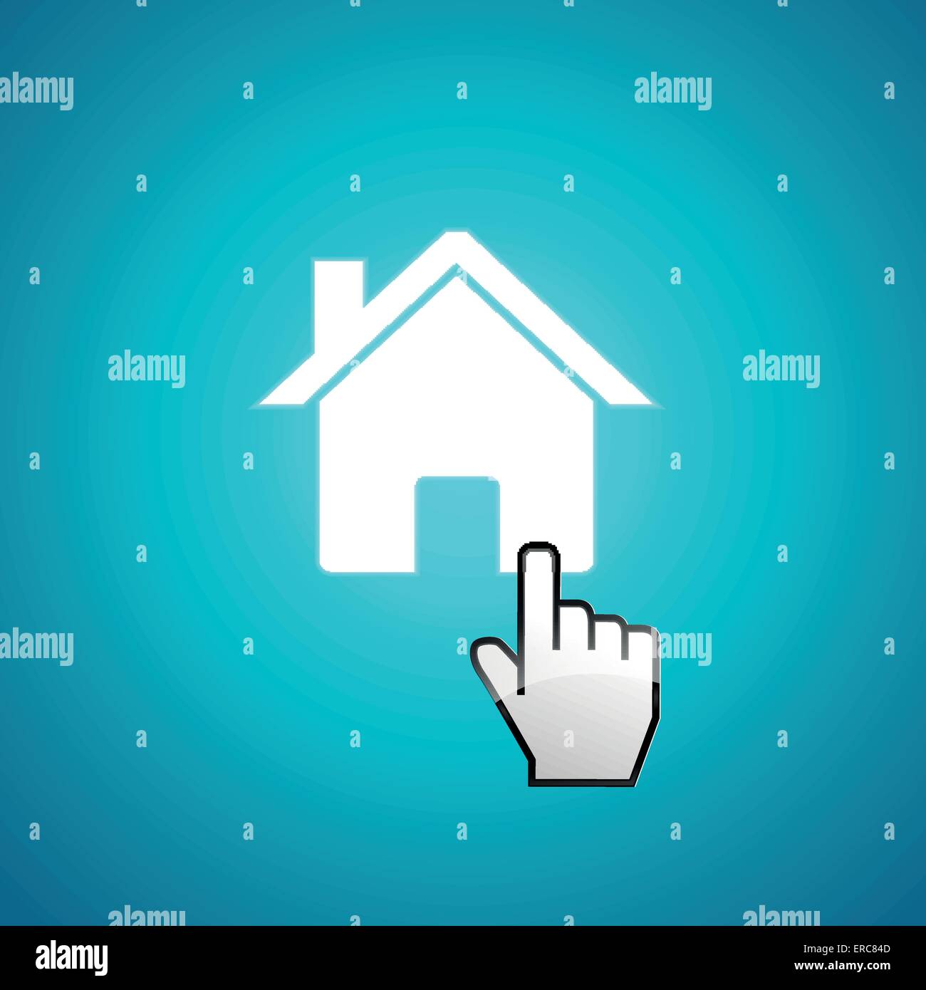 Vector illustration of house click concept background Stock Vector