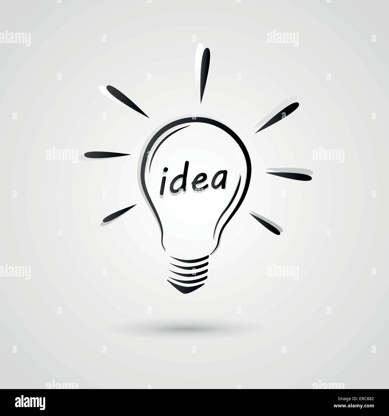 Vector illustration of bulb idea drawing concept Stock Vector