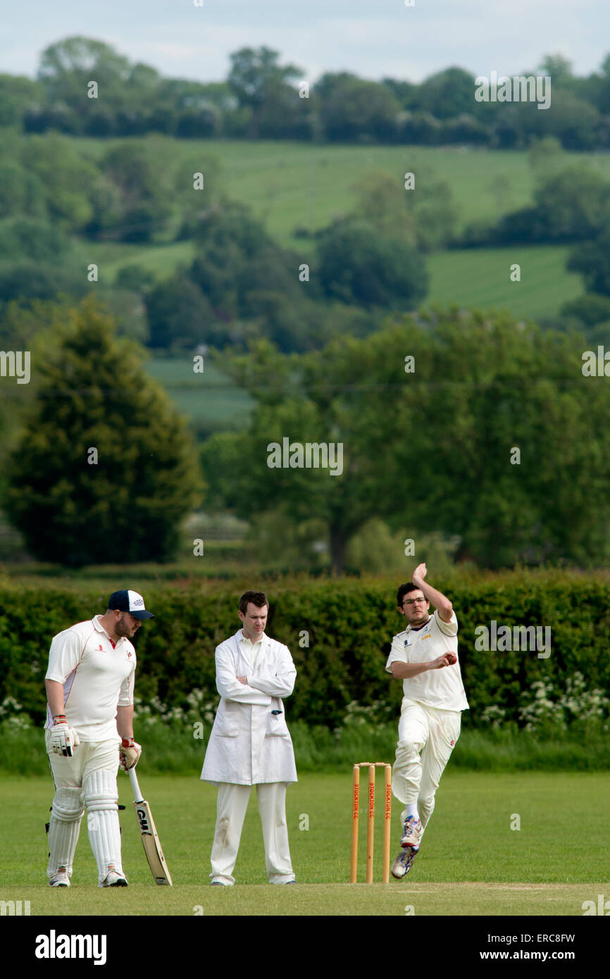 Village cricket at Stockton, Warwickshire, England, UK Stock Photo