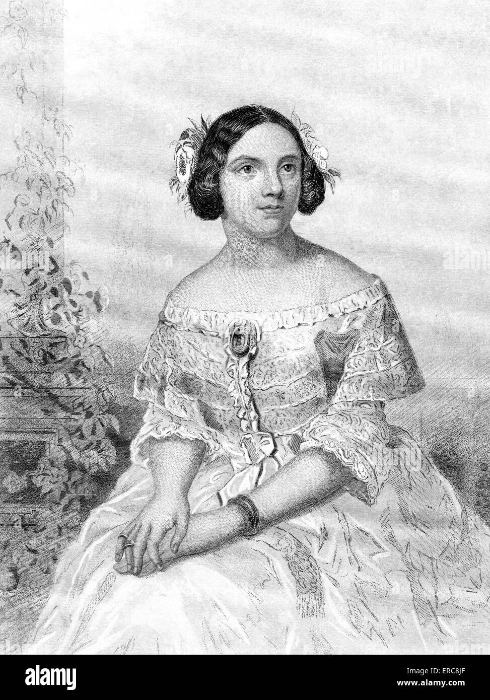 1850s PORTRAIT OF JENNY LIND THE SWEDISH NIGHTINGALE SOPRANO OPERA SINGER Stock Photo