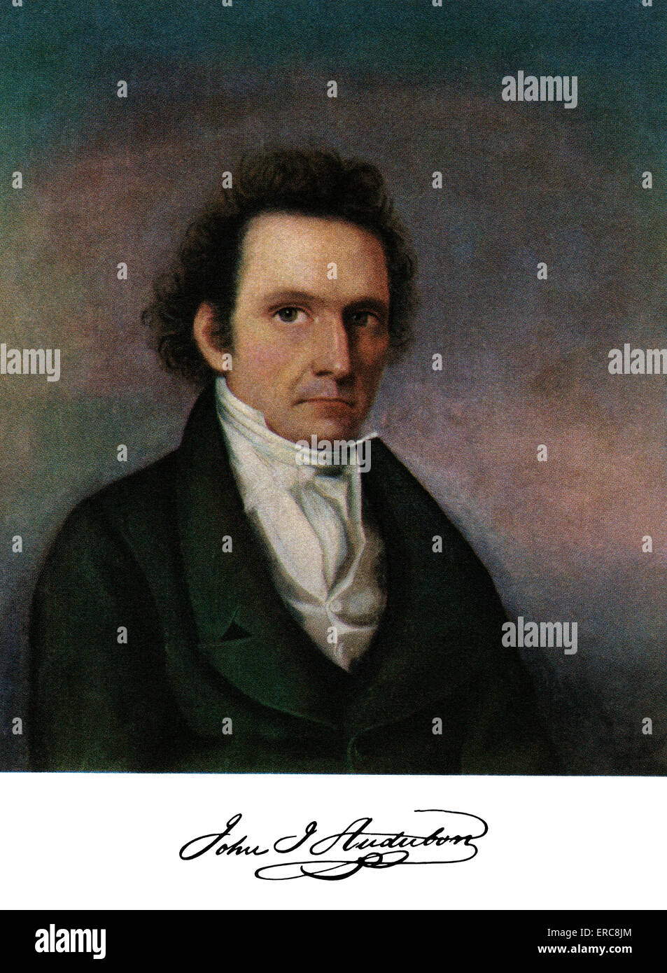 1800s 1822 SELF PORTRAIT JOHN J AUDUBON AT AGE 37 Stock Photo