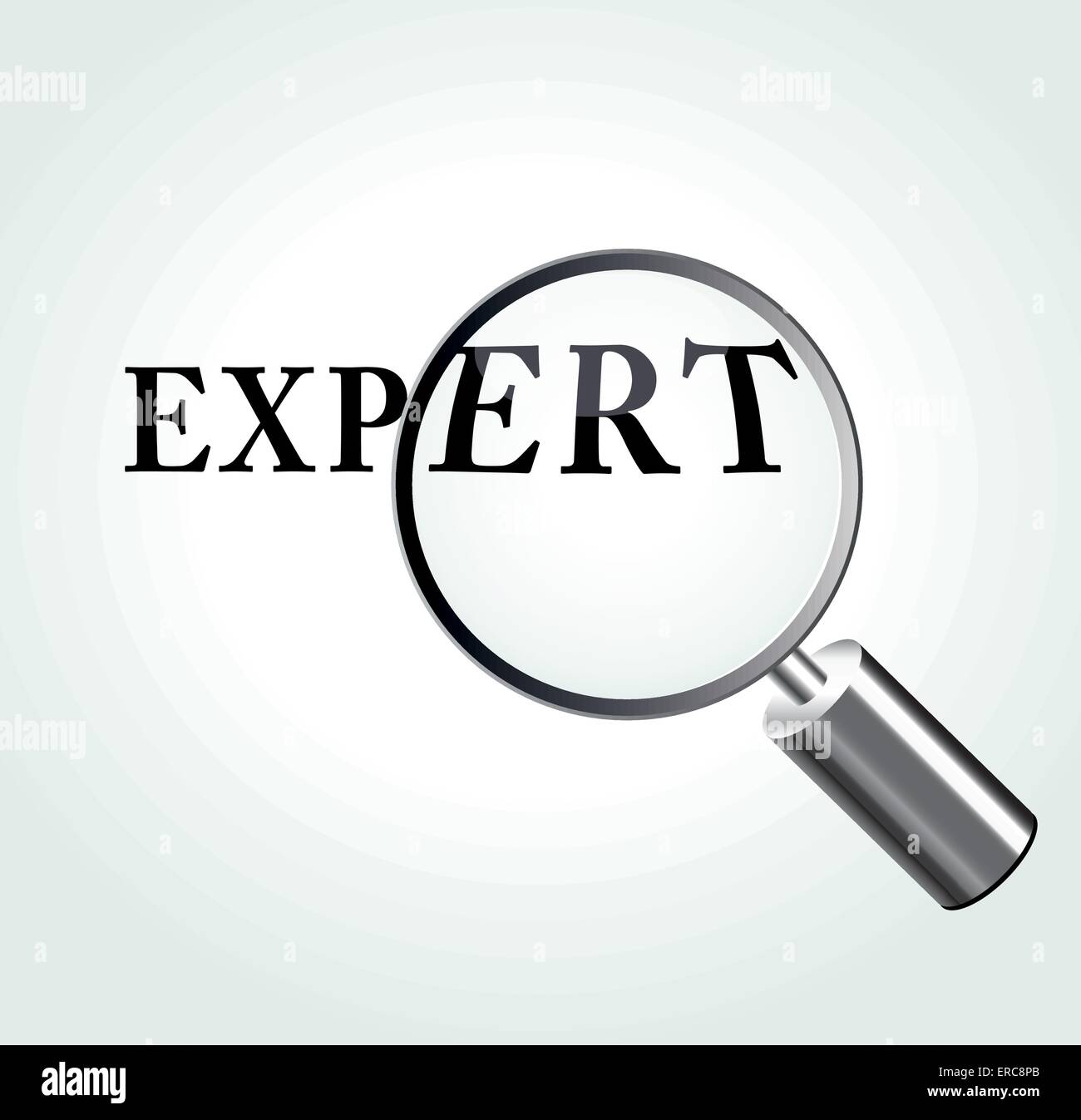 Vector illustration of expert concept with magnifying Stock Vector