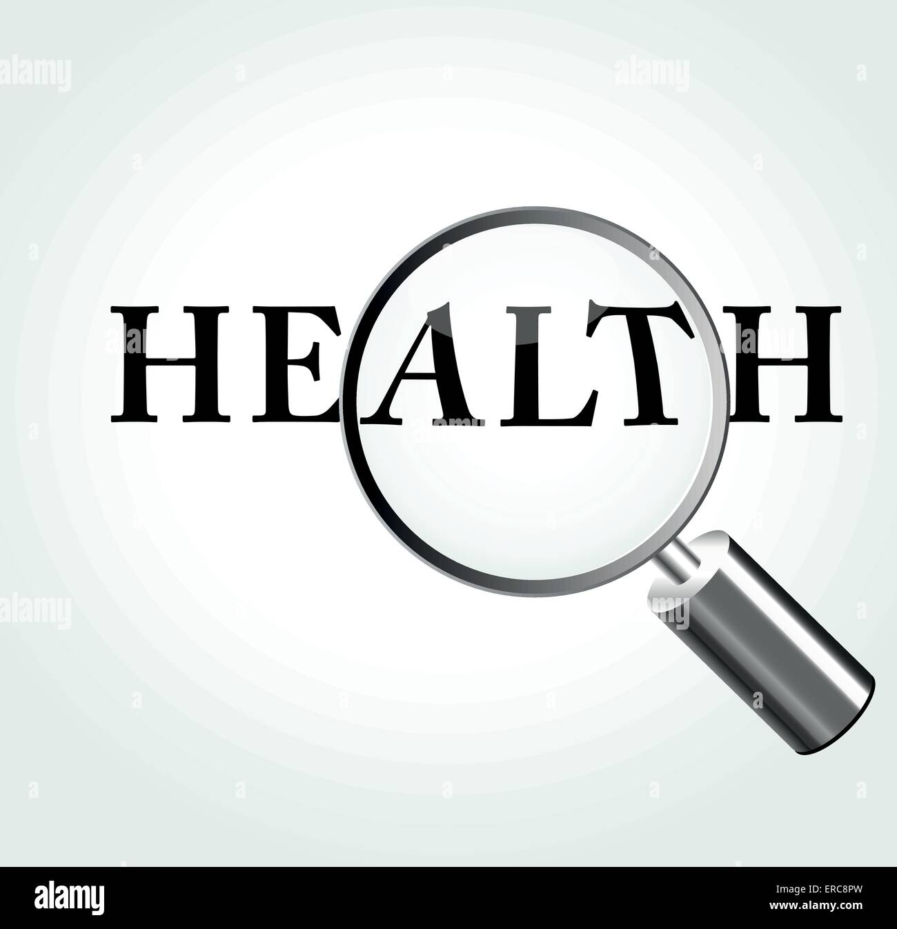 Vector illustration of health concept with magnifying Stock Vector