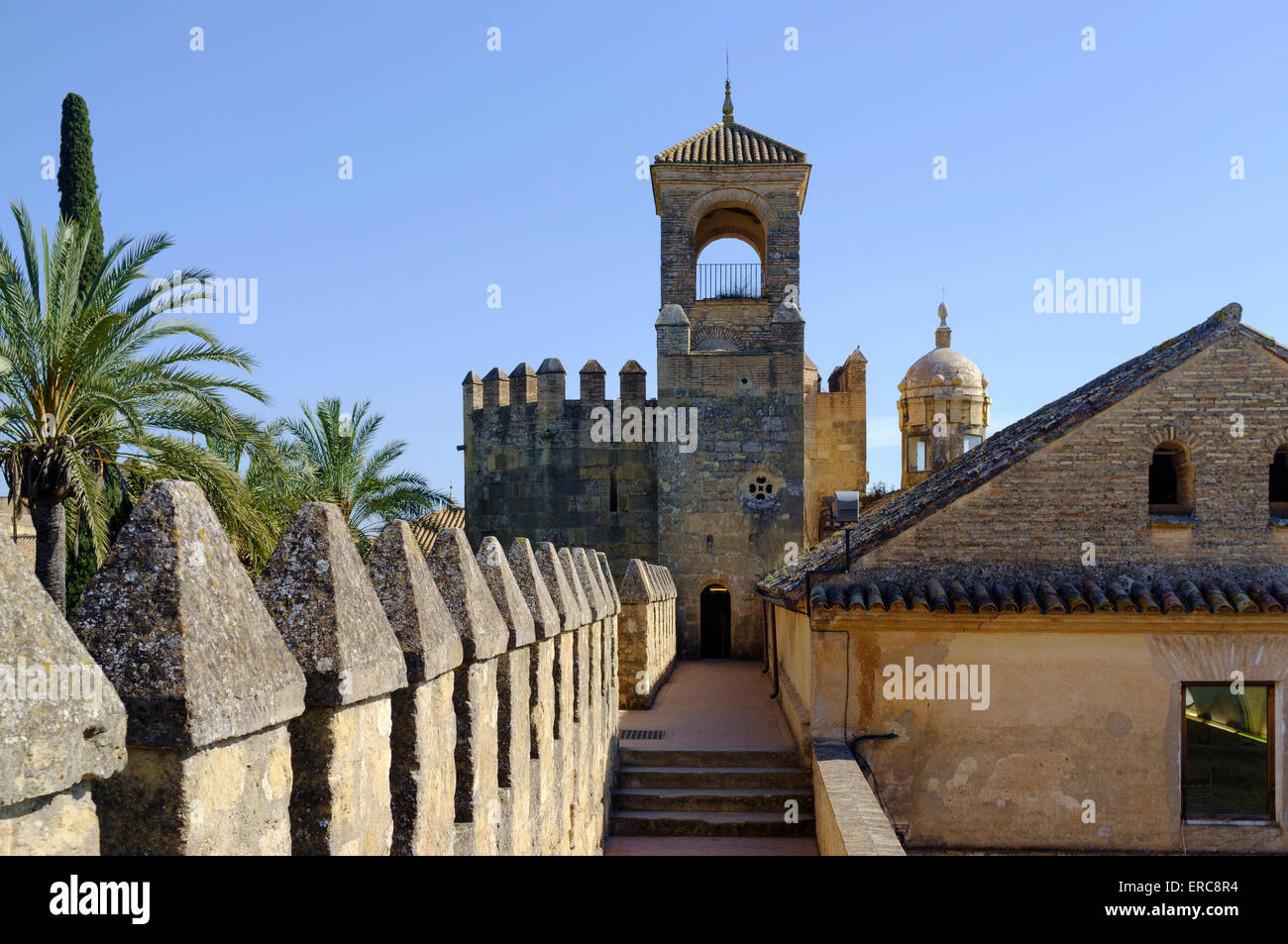Torre del Homenaje (Tower of Homage) part of the Alcázar de los Reyes Cristianos in Cordoba Stock Photo
