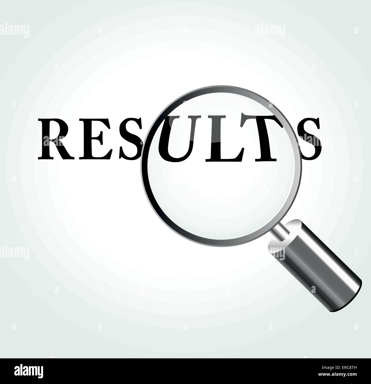 Vector illustration of results concept with magnifying Stock Vector