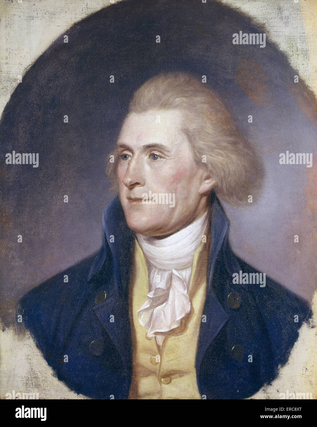 1791 PORTRAIT THOMAS JEFFERSON  BY CHARLES WILLSON PEALE AMERICAN PRESIDENT PRINCIPAL AUTHOR DECLARATION OF INDEPENDENCE Stock Photo