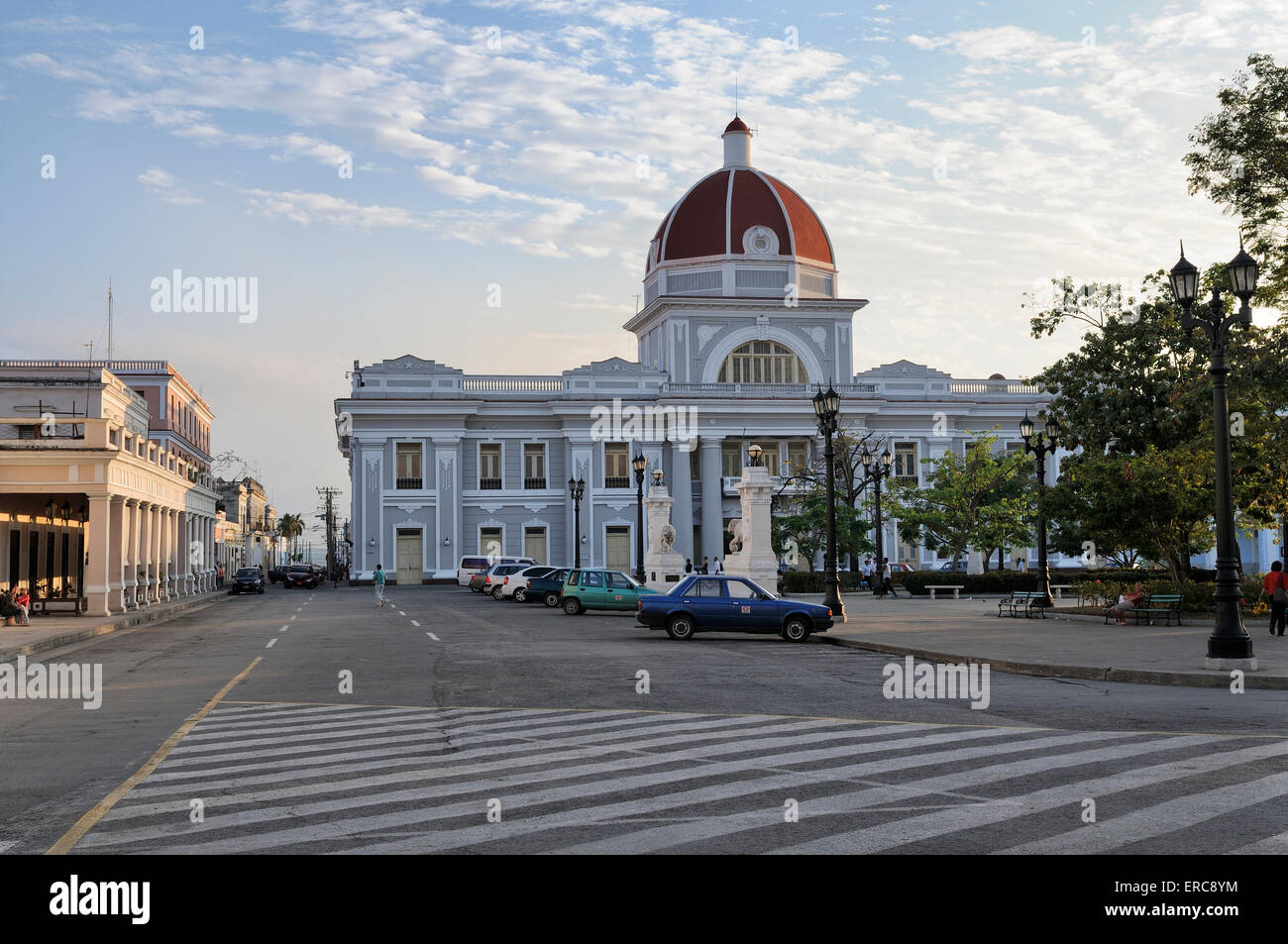 Town Hall, Poder Popular Provincial, Palacio de Gobierno, Parque Jose Marti, Cienfuegos Province, Cuba Stock Photo