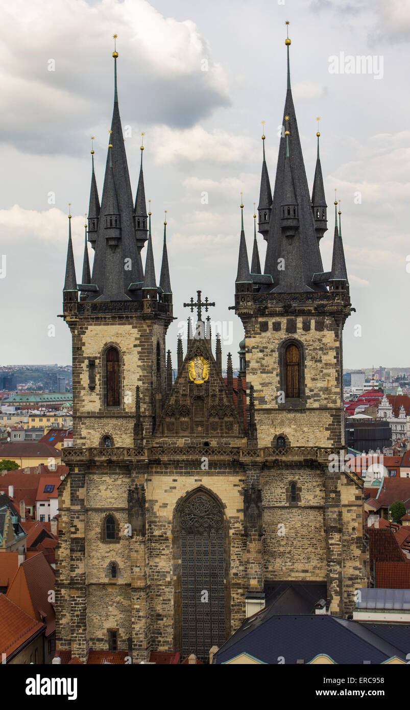 Týn Church, Old Town Square, Old Town, Prague, Czech Republic Stock Photo