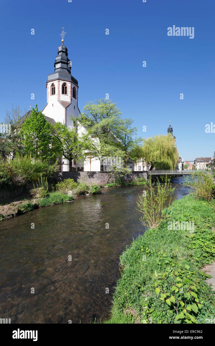 St. Martin's Church on river Alb, Town Hall tower, Ettlingen, Baden