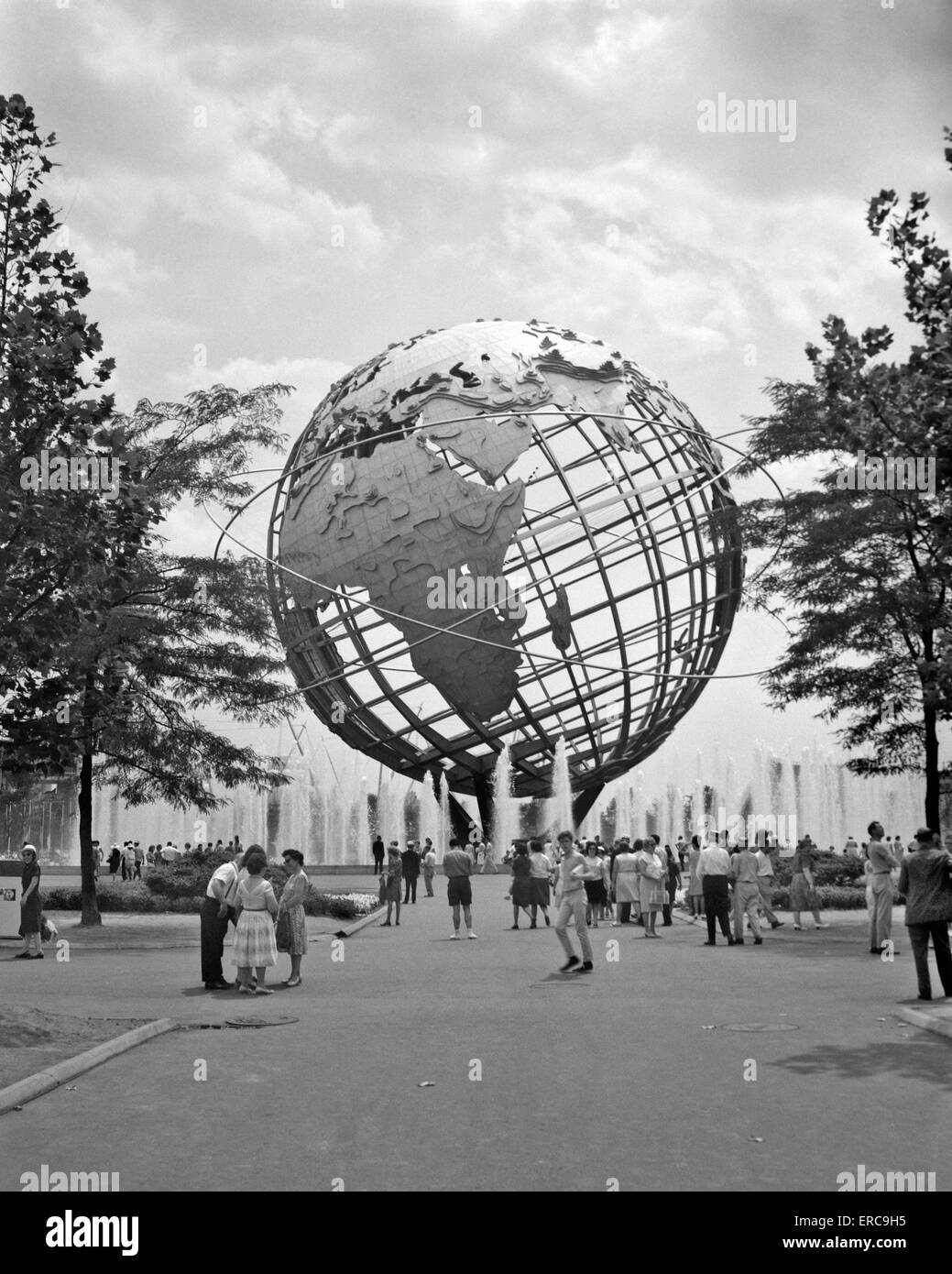 1960s 1964 NEW YORK WORLD'S FAIR UNISPHERE  FLUSHING MEADOWS CORONA PARK QUEENS BOROUGH NYC NY USA Stock Photo