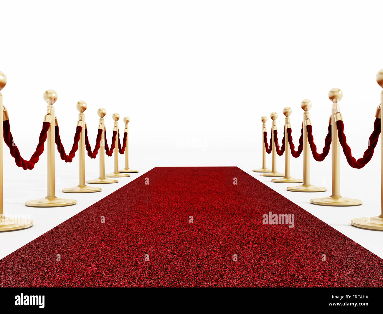 Red carpet and velvet ropes isolated on white Stock Photo Alamy