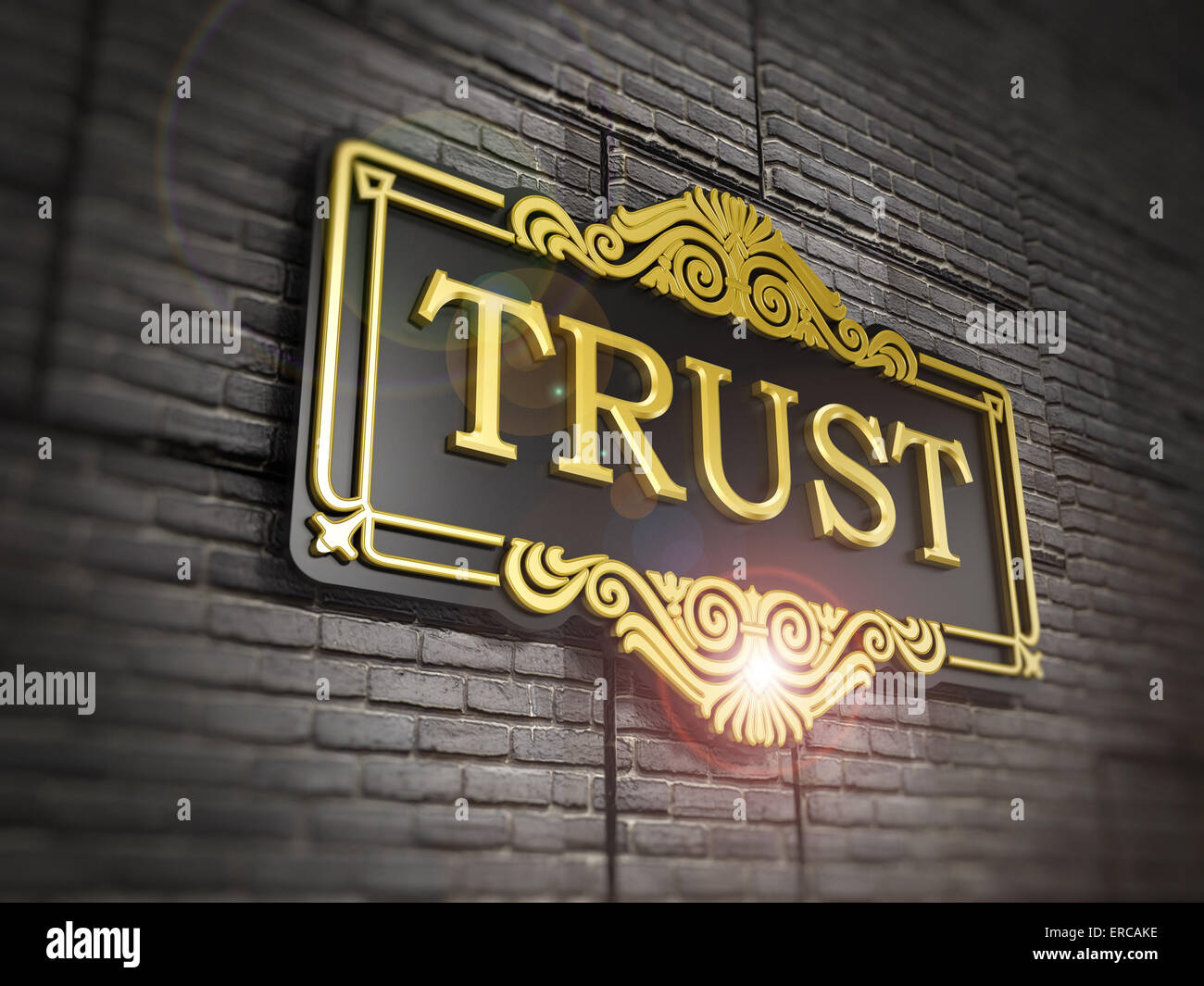 Trust signboard Stock Photo