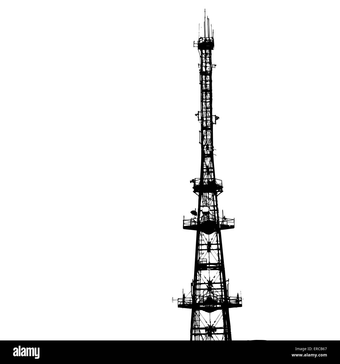 communications tower for tv and mobile phone signals. Stock Photo