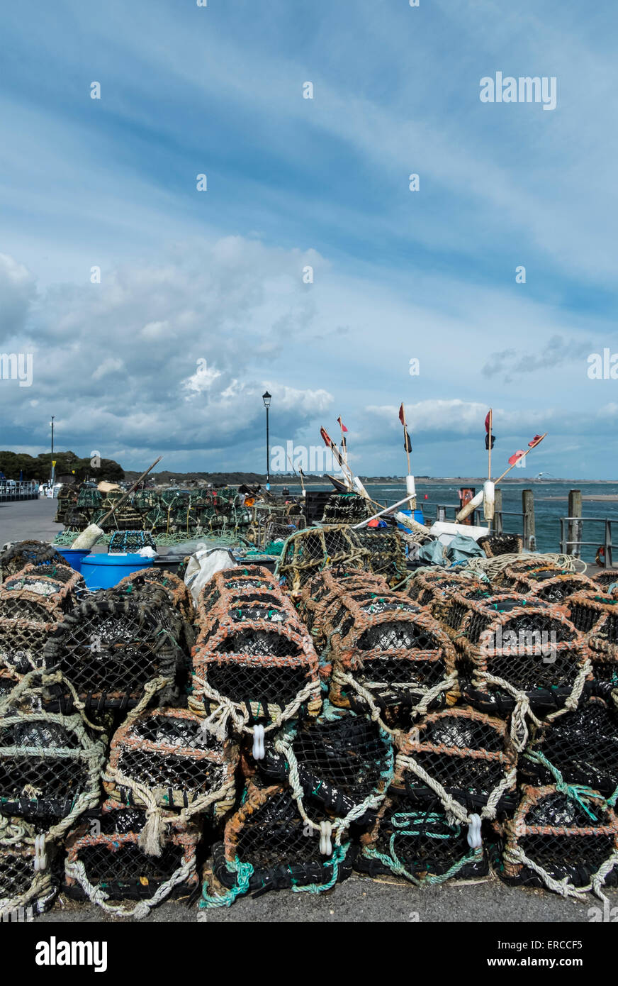 Crab & Lobster pots Mudeford Quay Dorset Stock Photo Alamy