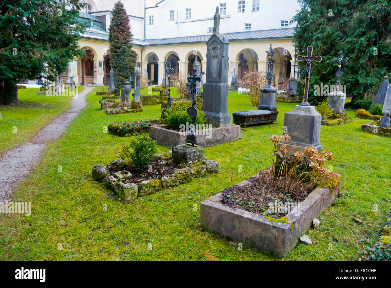 St Sebastians Friedhof, St Sebastian's churchyard, Neustadt, new town, Salzburg, Austria Stock Photo