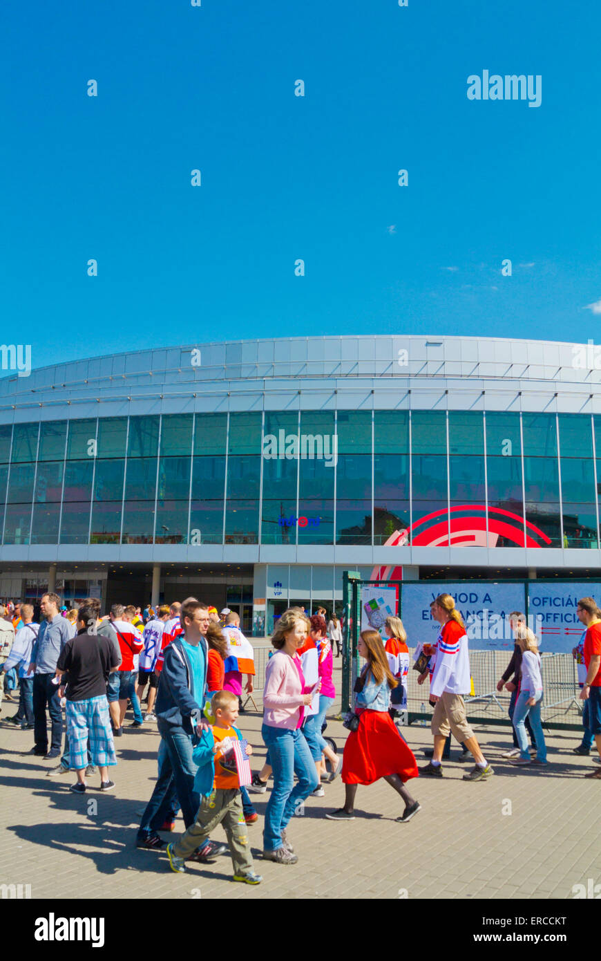 Fans outside O2 arena, during 2015 Ice Hockey World Championships