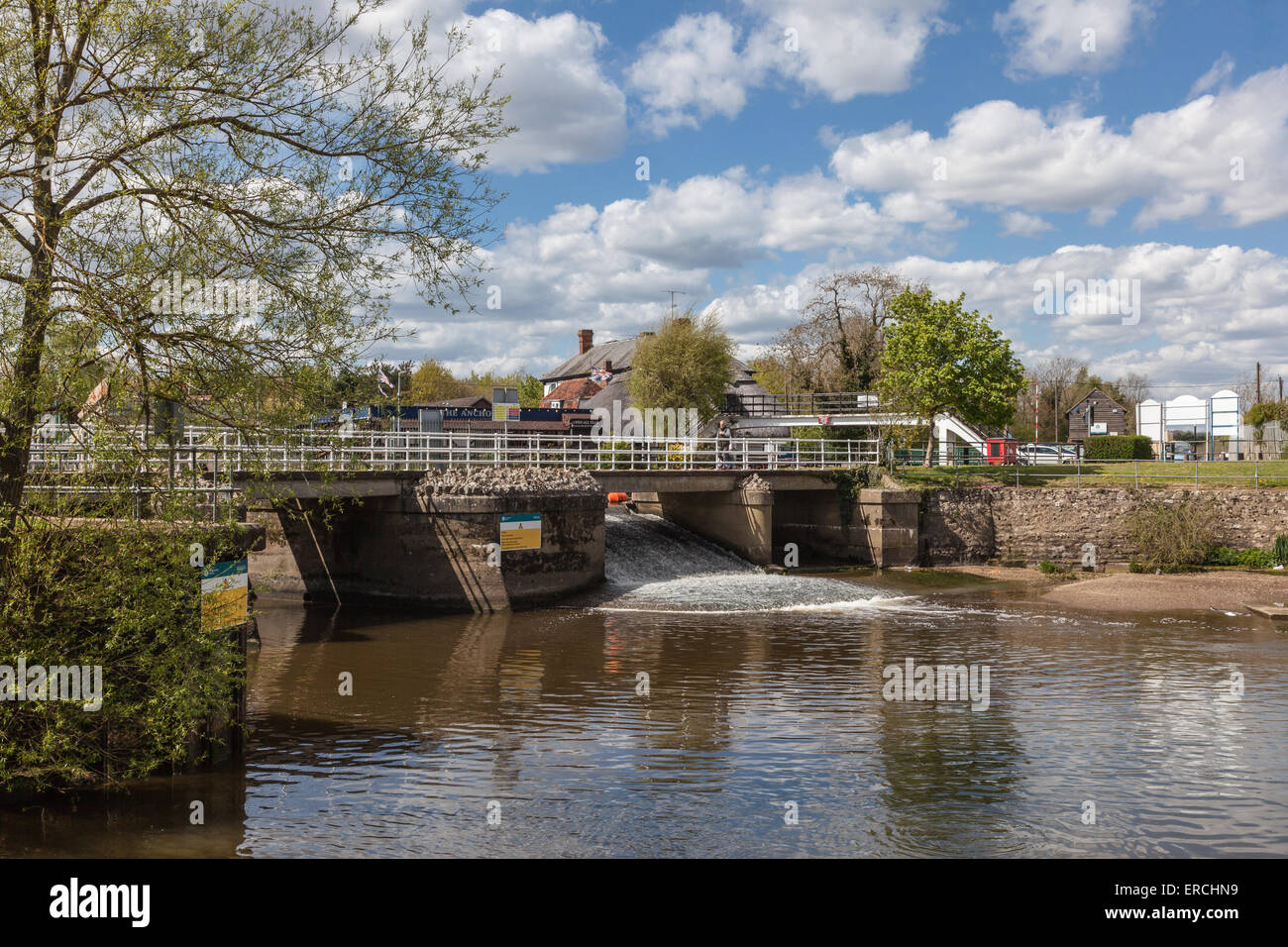 Twyford Bridge on the River Medway near Yalding, Kent, England, UK