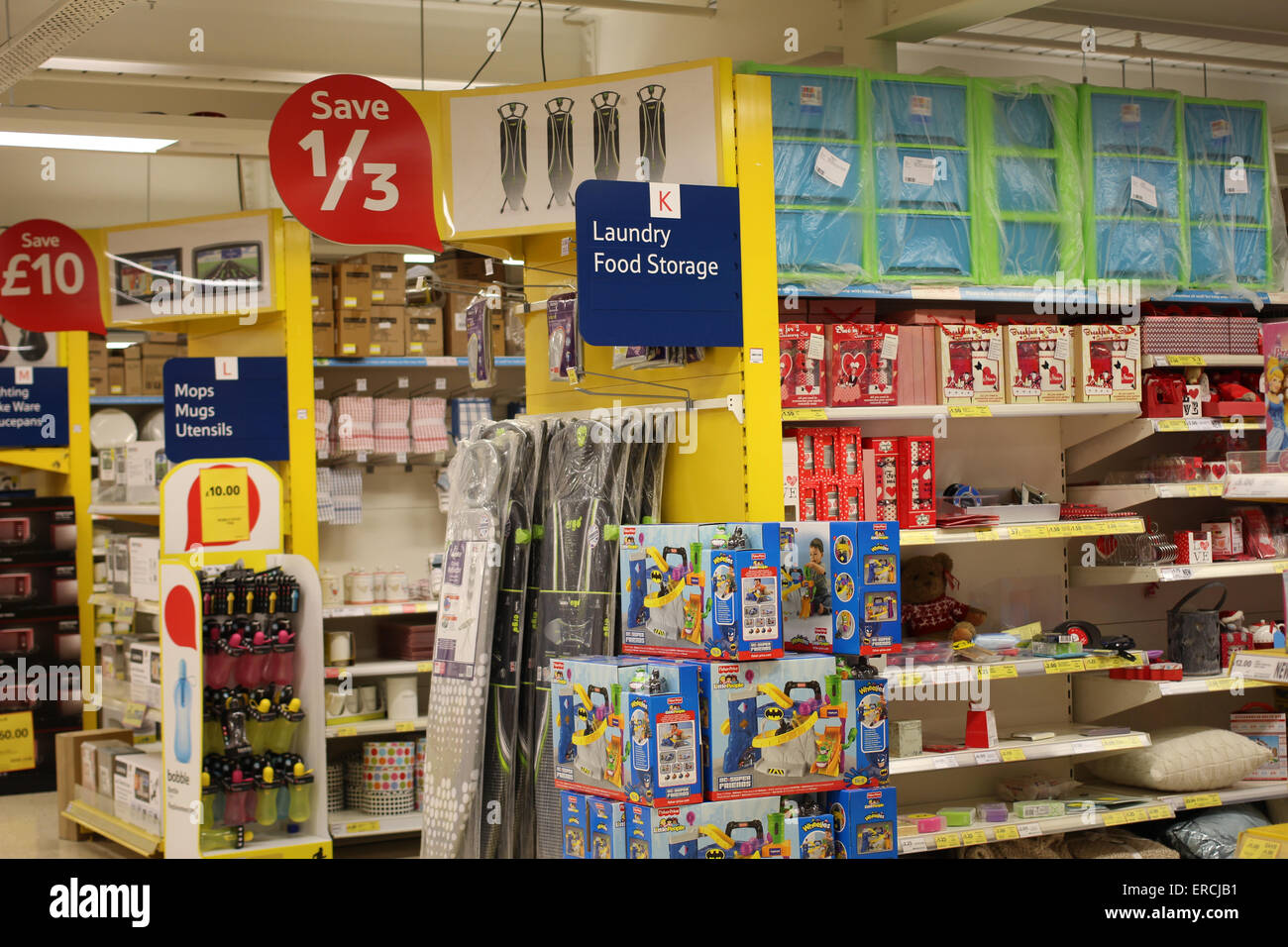 Tesco store showing aisles and shelves Stock Photo Alamy
