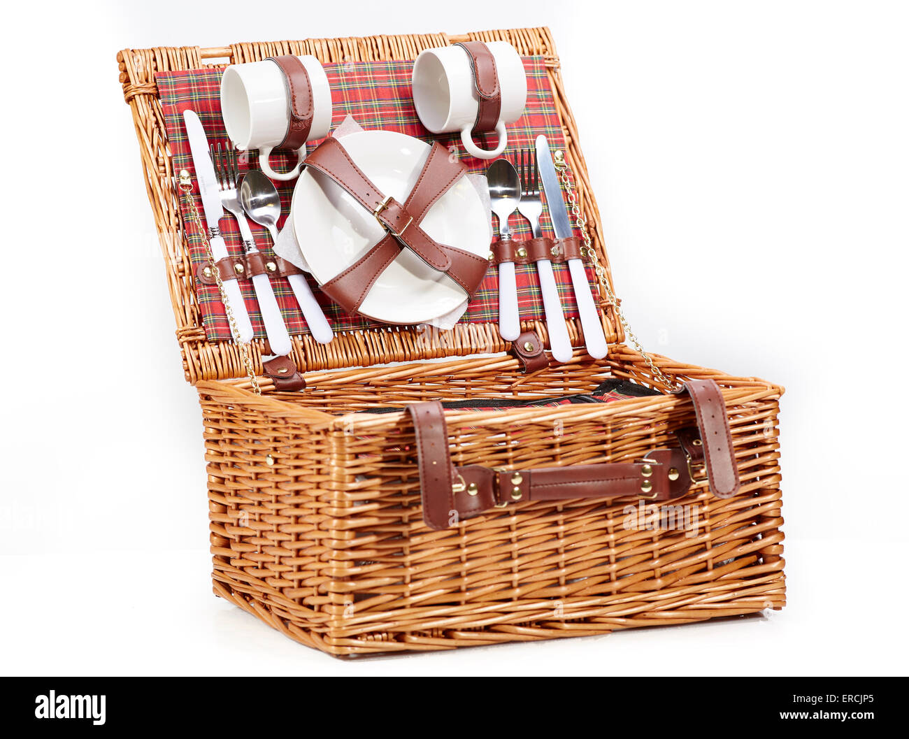 4 Person W and S Wickers and Straw Luxury Picnic Basket Hamper 