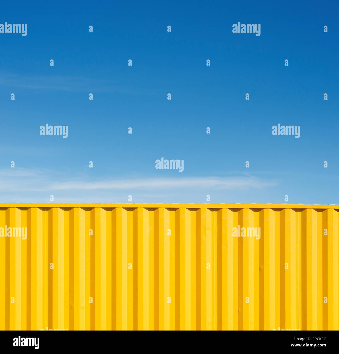 Yellow Container Blue sky abstract Stock Photo Alamy