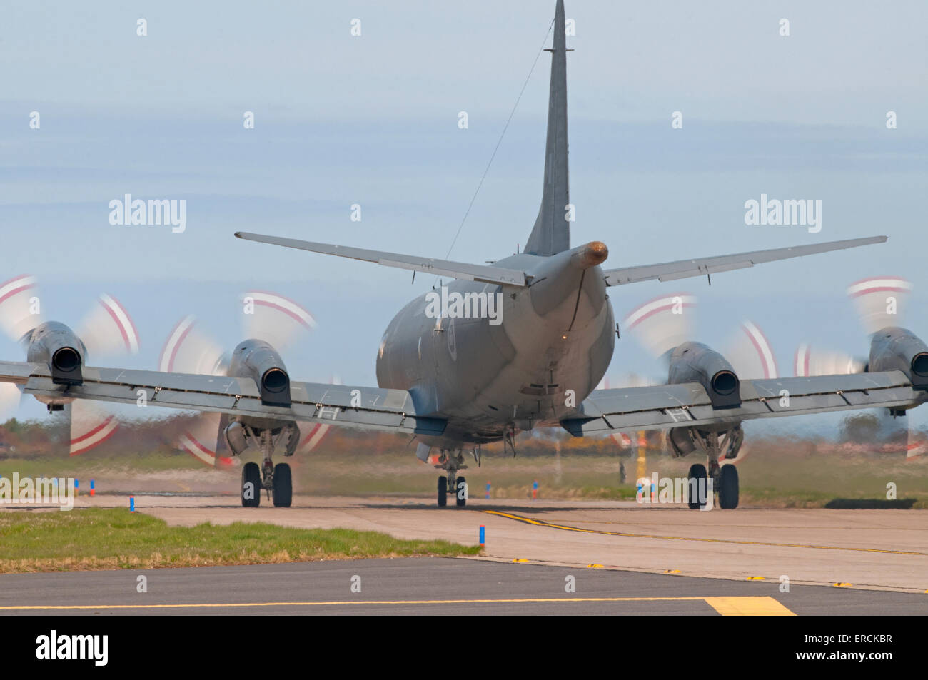 French Atlantique ATL3 taxiing at the RAF Lossiemouth Airfield whilst on UK exercise.  SCO 9838. Stock Photo