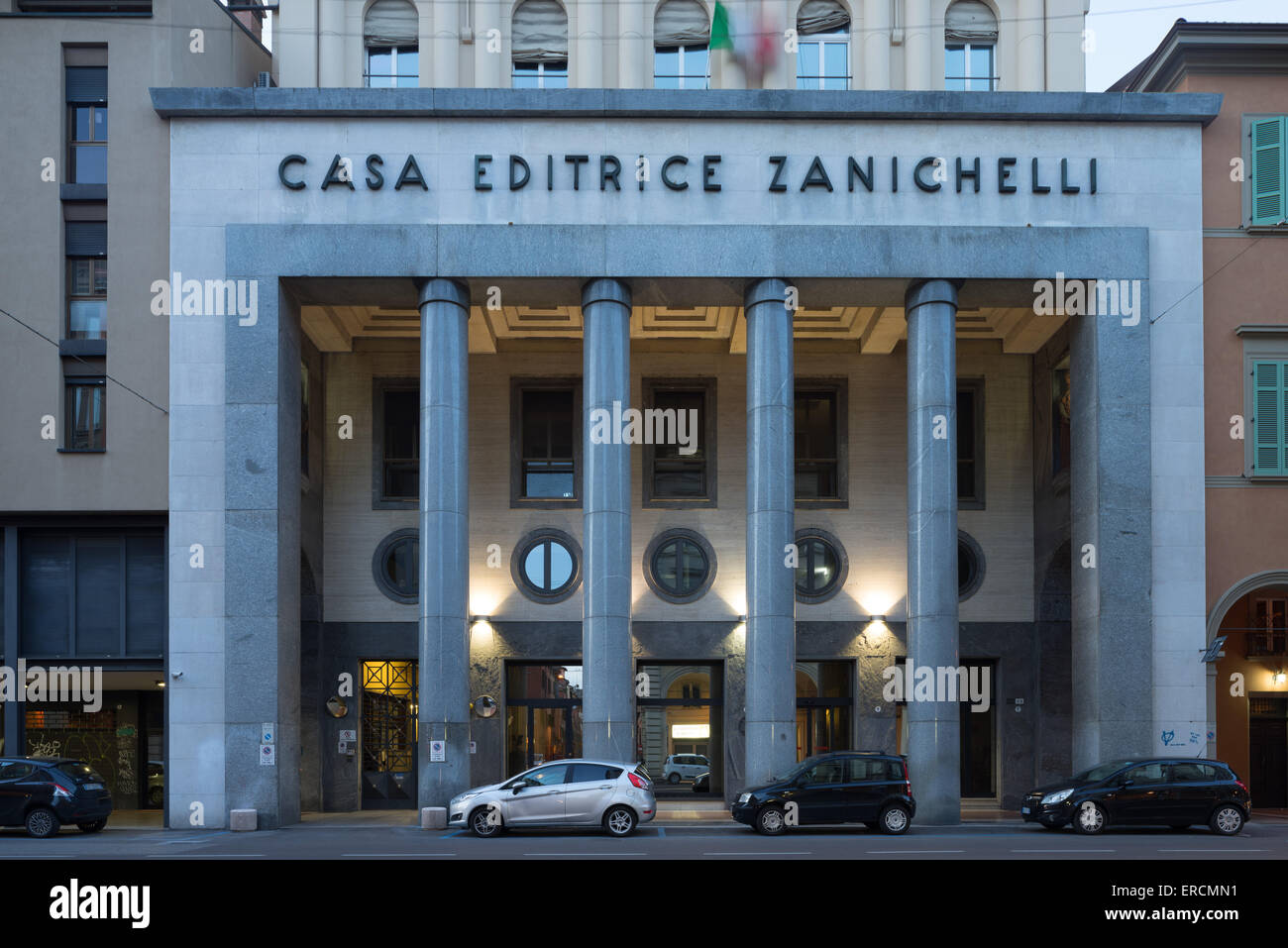 Casa Editrice Zanichelli. Fascist architecture in Bologna Italy. Stock Photo