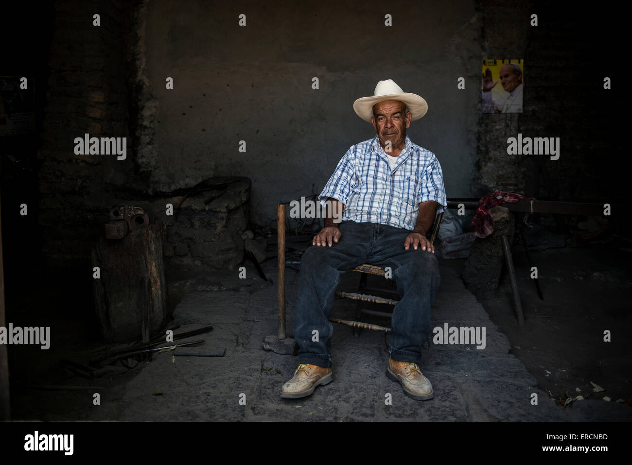 Mexican Iron worker Stock Photo Alamy