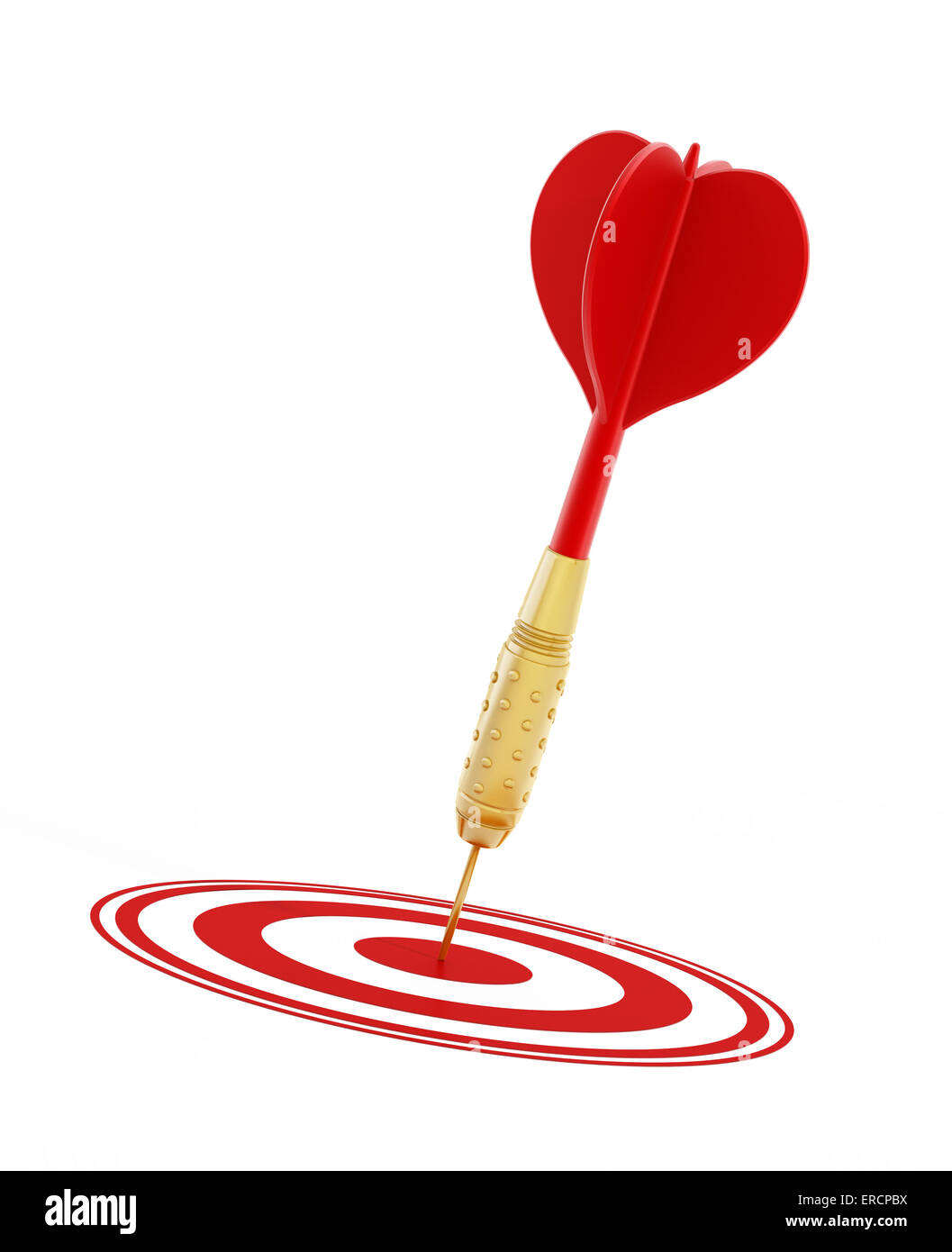 Success concept with red dart hit right on target Stock Photo