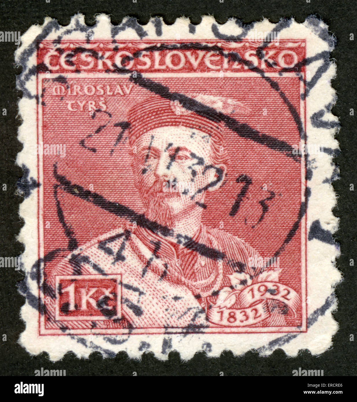 Czechoslovakia, portrait , post mark,stamp, art Stock Photo Alamy