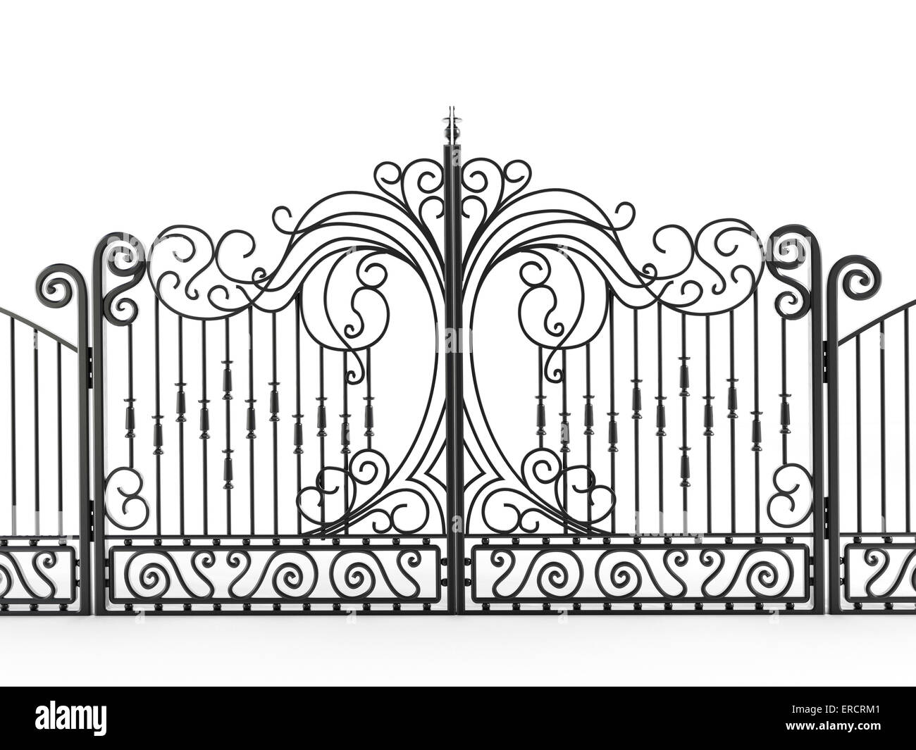 Iron gate isolated on white background Stock Photo - Alamy