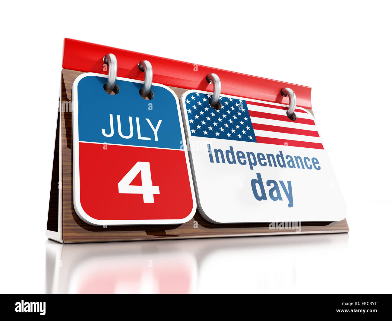 July 4 Independance Day texts on calendar Stock Photo