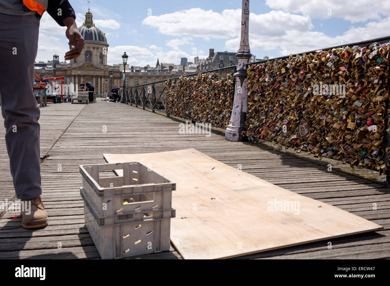 Paris, France. 01st June, 2015. Thousands of padlocks were removed from