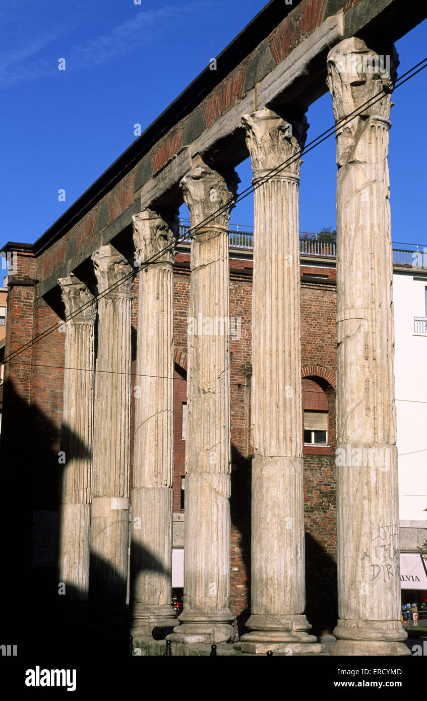 Italy, Milan, roman columns, San Lorenzo Maggiore Stock Photo
