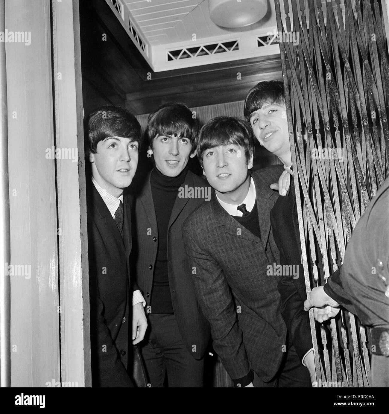 The Beatles Concert at the ABC, Carlisle, as part of The Beatles Autumn Tour, Thursday 21st November 1963. Paul McCartney, George Harrison, John Lennon, Ringo Starr. Stock Photo