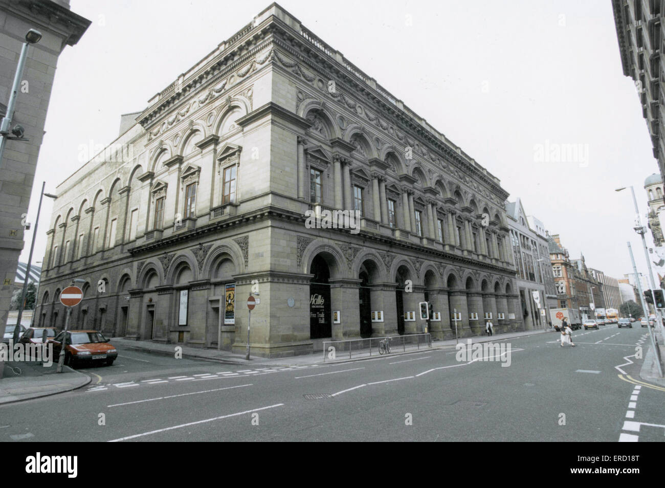 Exterior view of the  Free Trade Hall building in Peter Street, Manchester. 6th July 1994. Stock Photo