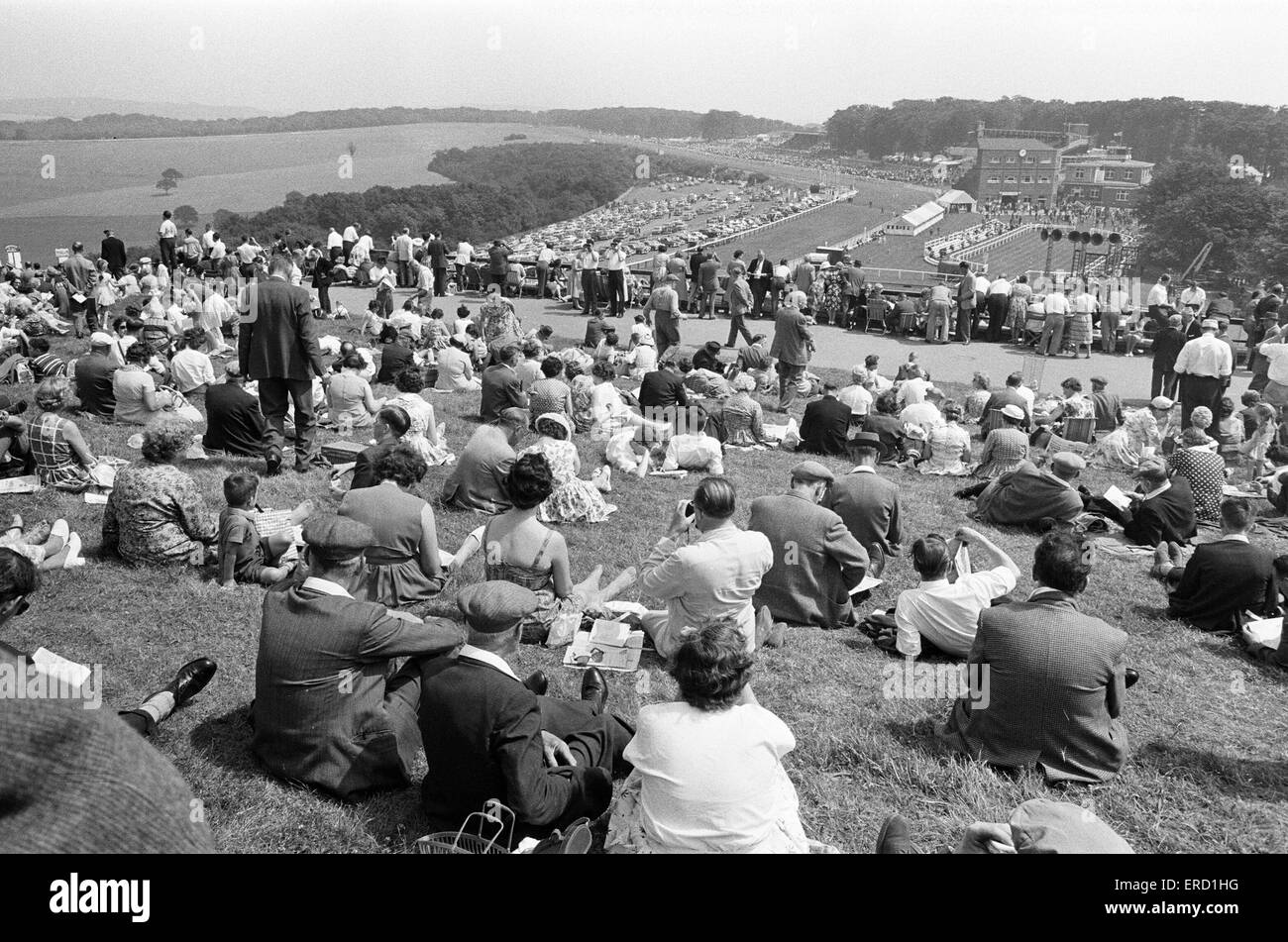 General scenes at Glorious Goodwood showing spectators.  25th July 1961. Stock Photo