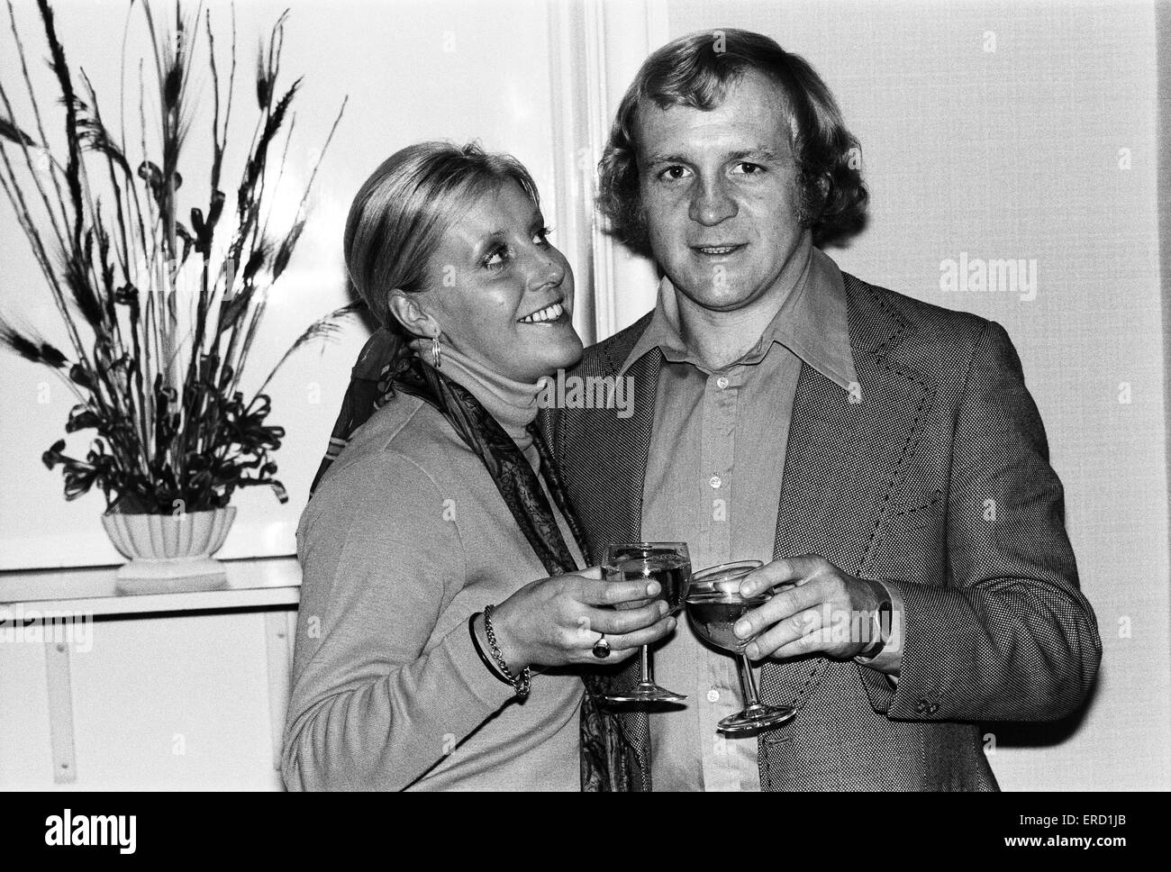 Derby County footballer Francis Lee with his wife Jean. 2nd October 1975. Stock Photo