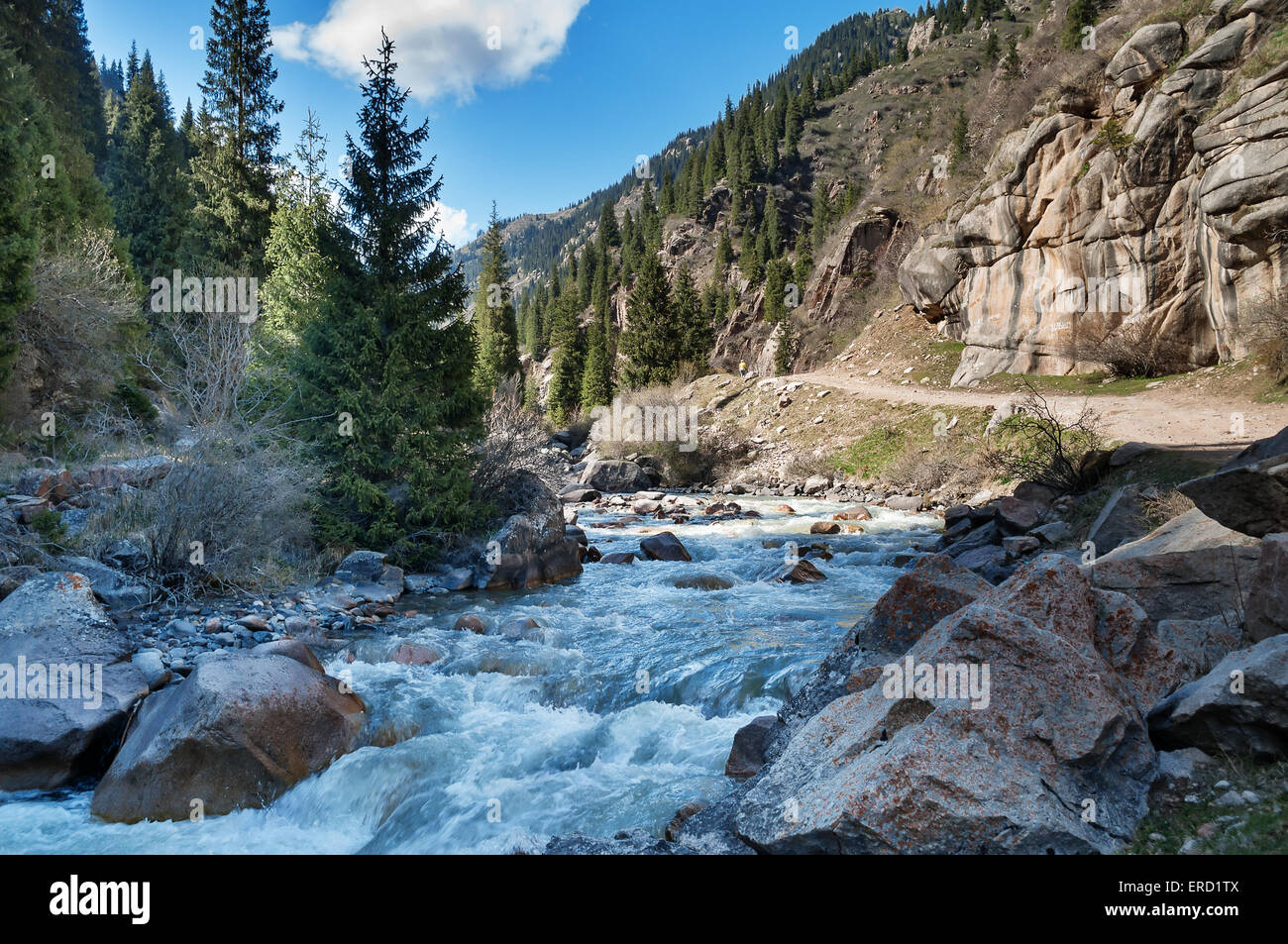 River in Grigorevsky gorge. Grigorevsky gorge (Chon-Ak-Suu gorge) is ...