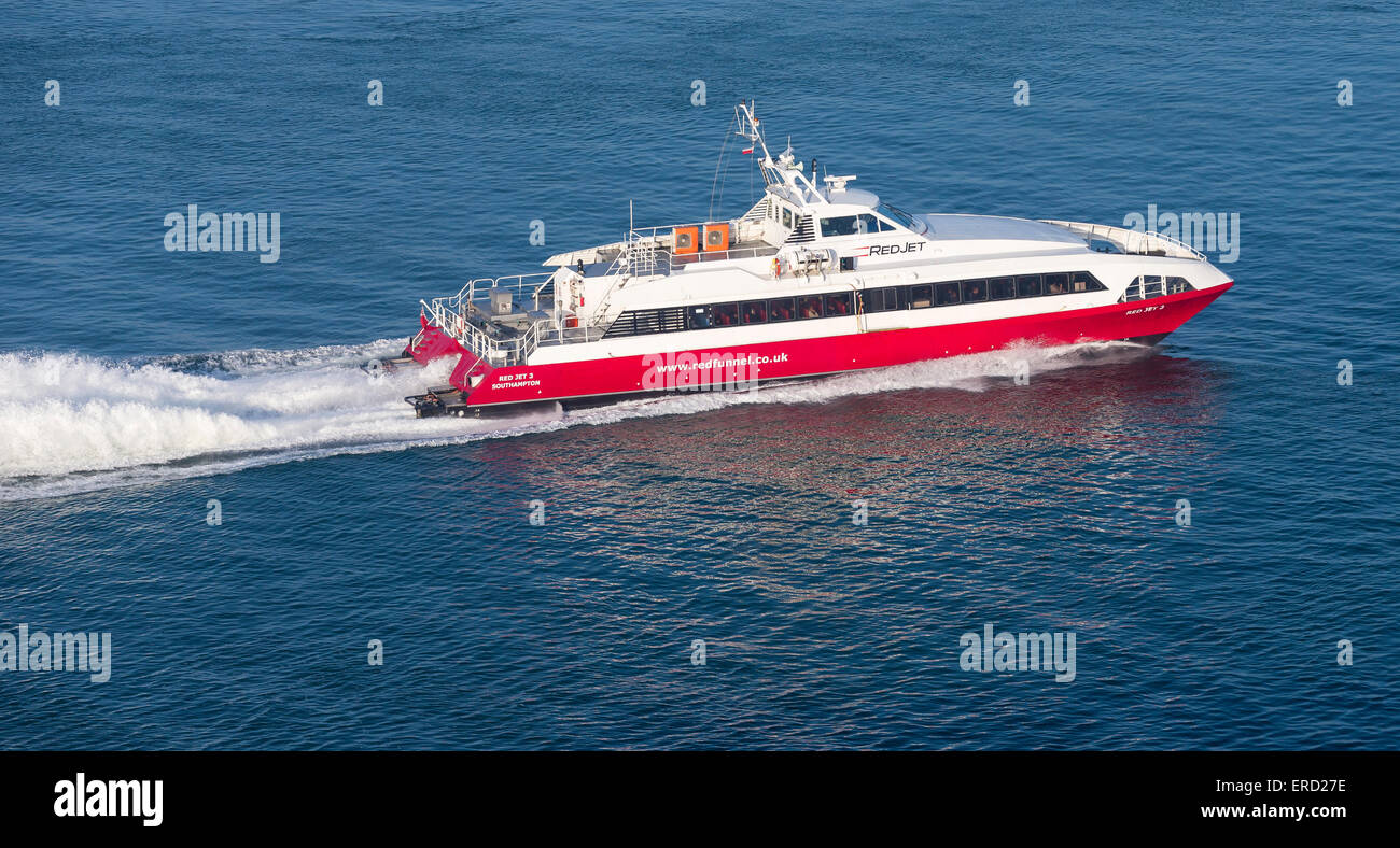 The Red Funnel Red Jet foot passenger Ferry to the Isle of Wight Stock