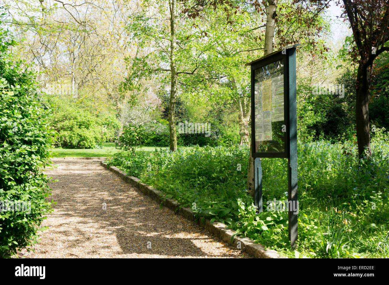 The gardens in the middle of Ladbroke Square in Notting Hill are only open to residents of the Square. Stock Photo
