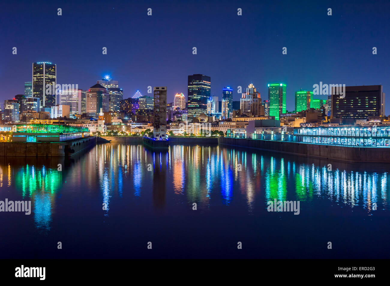 Montreal port and skyline viewed from Saint Lawrence Seaway. Quebec, Canada Stock Photo Alamy