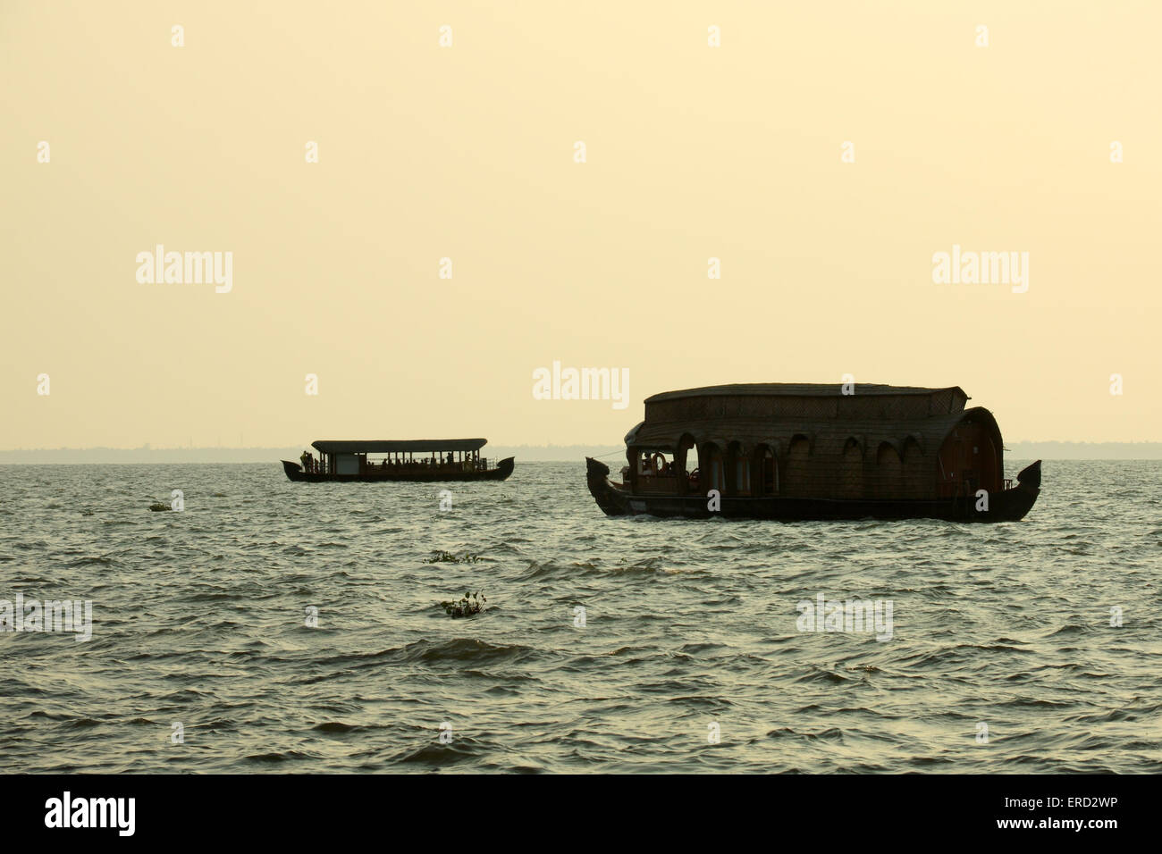 House Boats at Kerala Backwaters Stock Photo