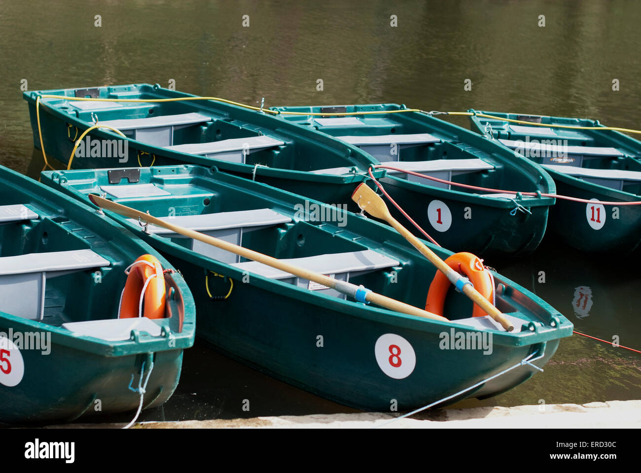 Documentary images from Matlock Bath in Derbyshire of empty row boats