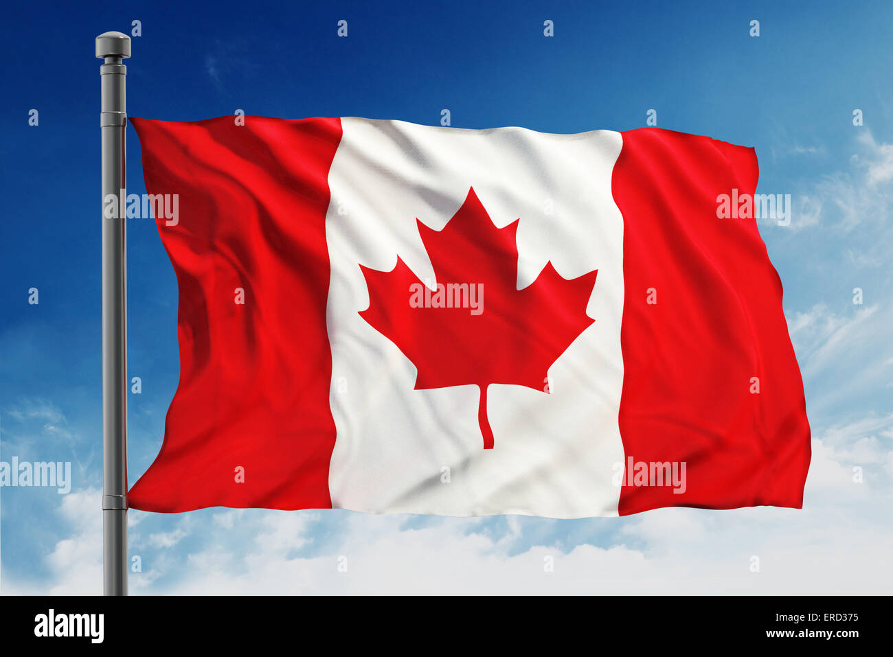 National Flag Canada On Flagpole High Resolution Stock Photography And Images Alamy