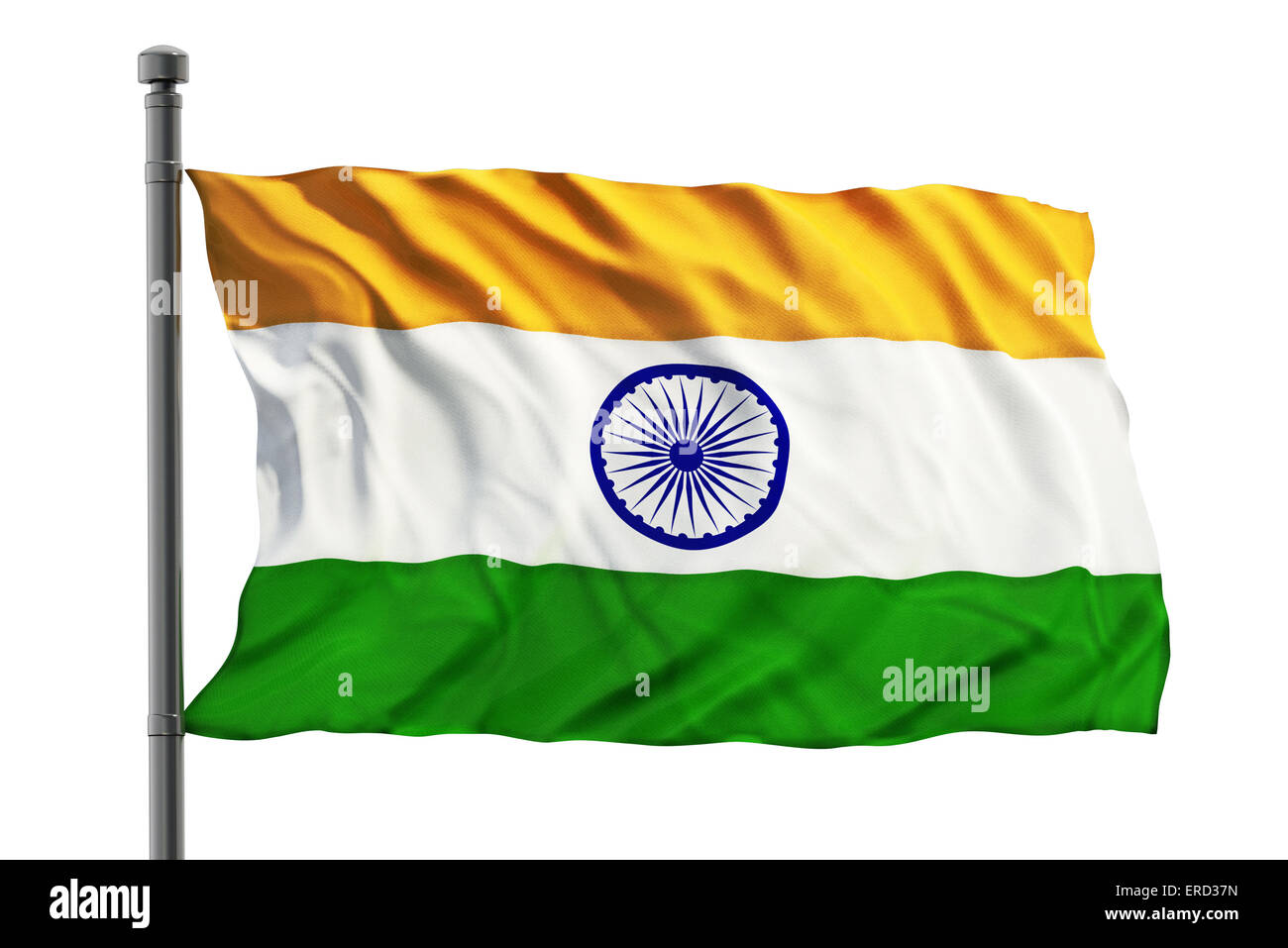 India flag isolated on  white background Stock Photo