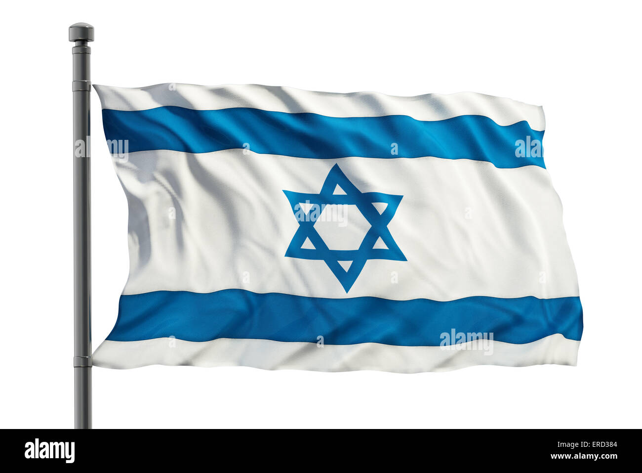 Flag of Israel isolated on white background Stock Photo